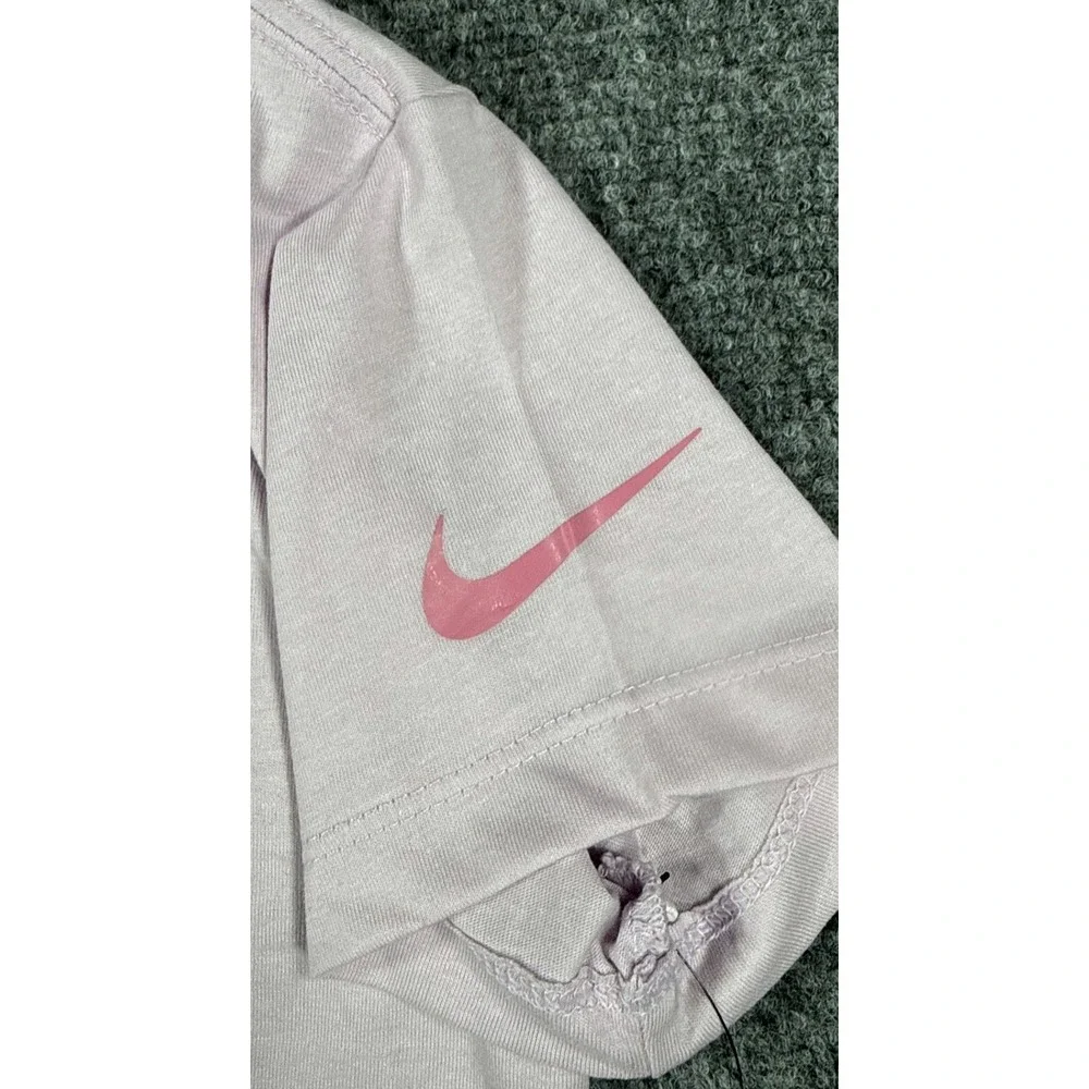 Nike Girls Size 6 Lavender Pink Bow Swoosh Graphic T-Shirt NWT